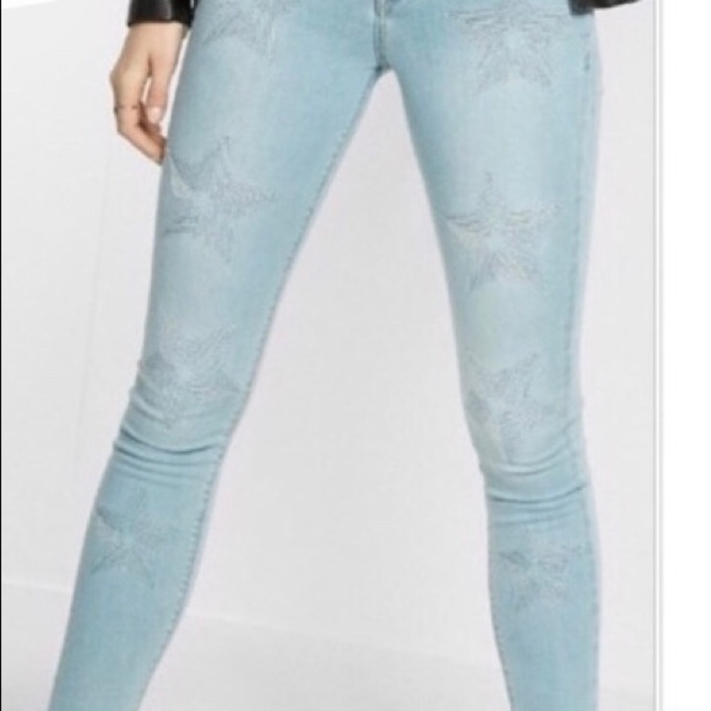 Never worn Express Jeans with stars! ⭐️